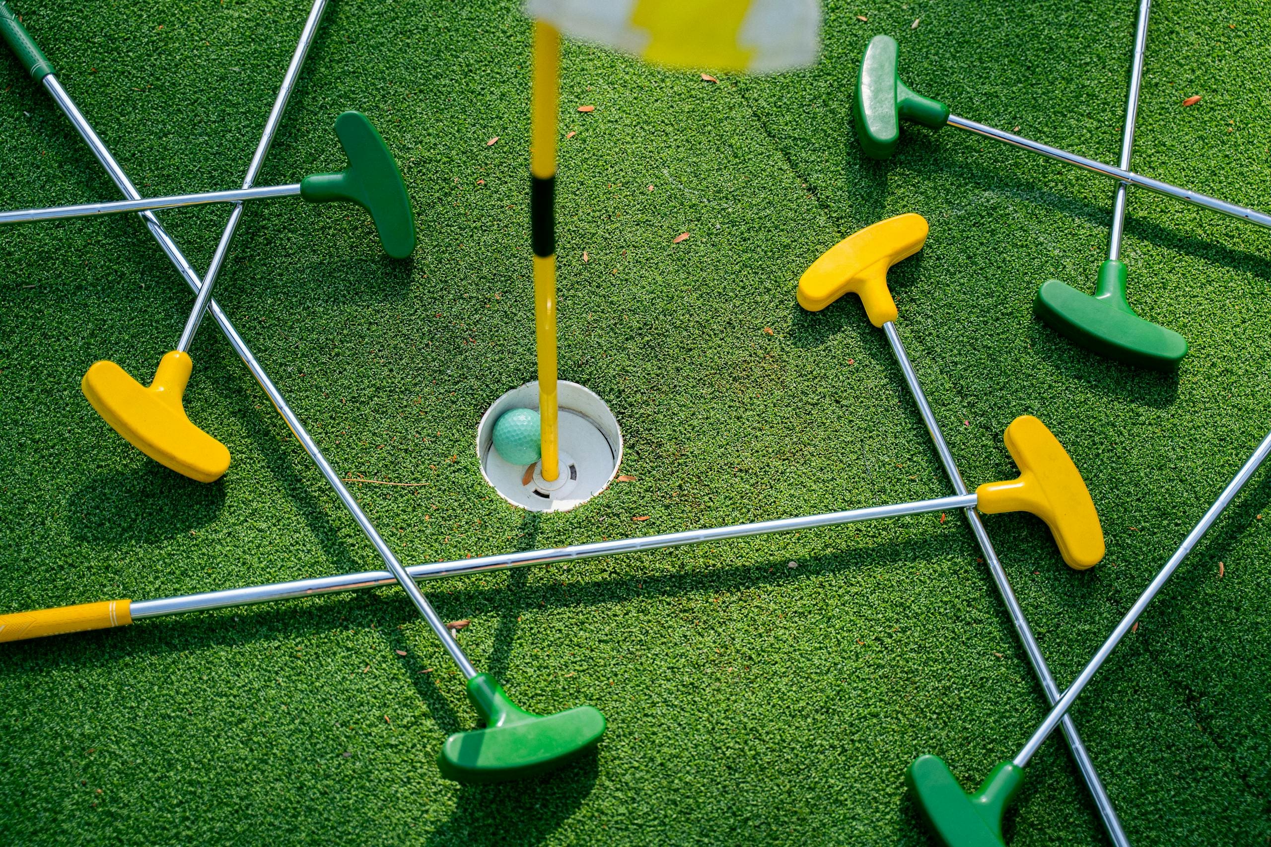 Golf Clubs on the Grass